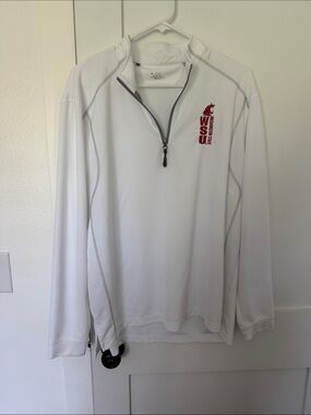 White WSU Quarter-Zip Pullover Jacket
